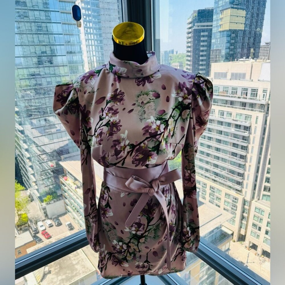 🆕 BRONX & BANCO 🧿 NWOT Noel Sakura Mini Dress - Size L = US 8 - Picture 3 of 16